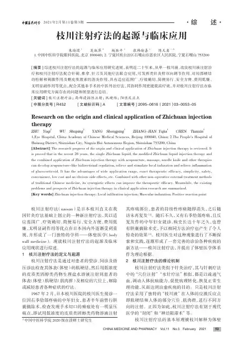 枝川注射疗法的起源与临床应用