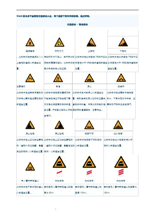 交通标志图片及讲解大全