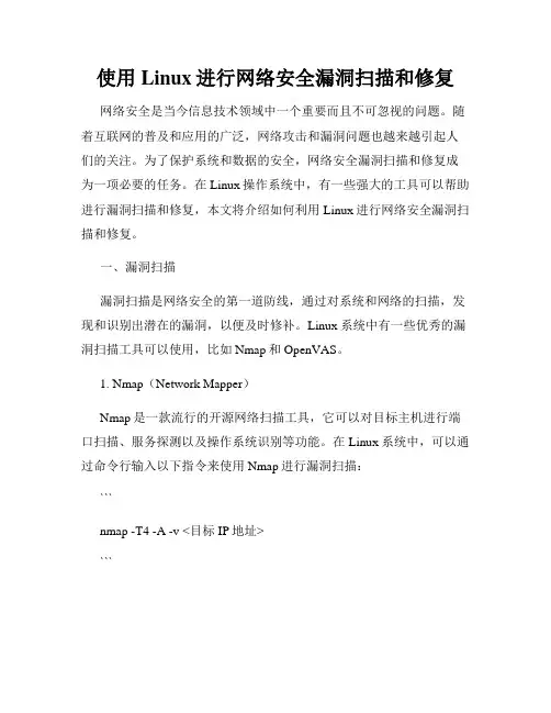 使用Linux进行网络安全漏洞扫描和修复
