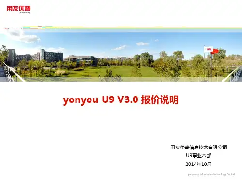 U9 V3.0报价说明