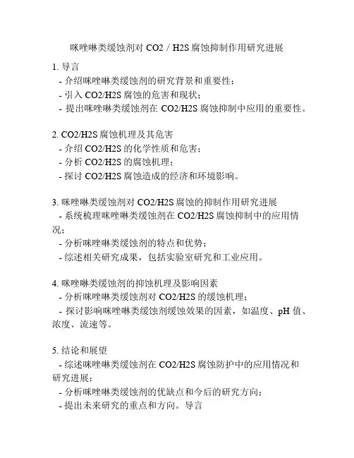 咪唑啉类缓蚀剂对CO2／H2S腐蚀抑制作用研究进展