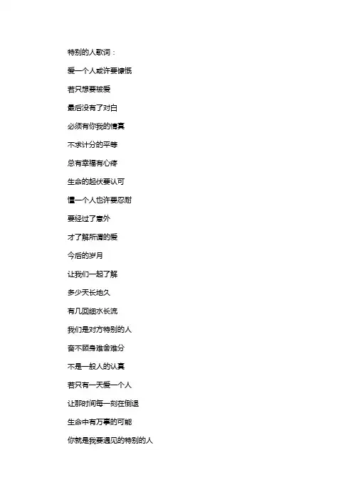 特别的人歌词