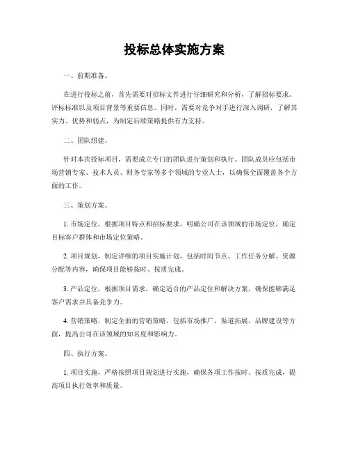 投标总体实施方案