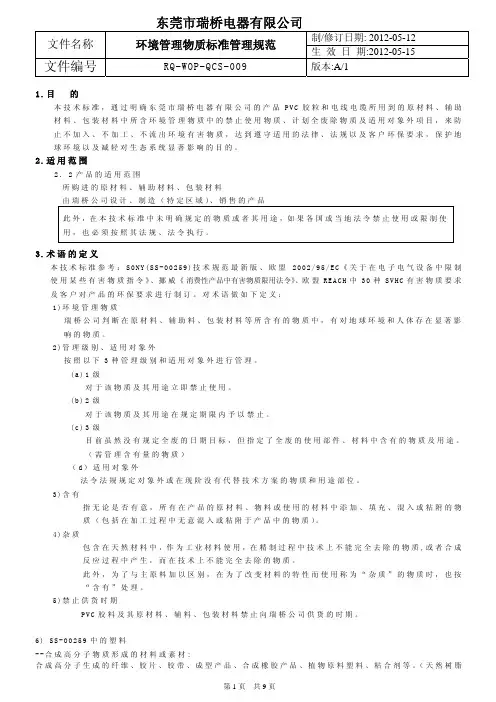 环境管理物质标准管理程序