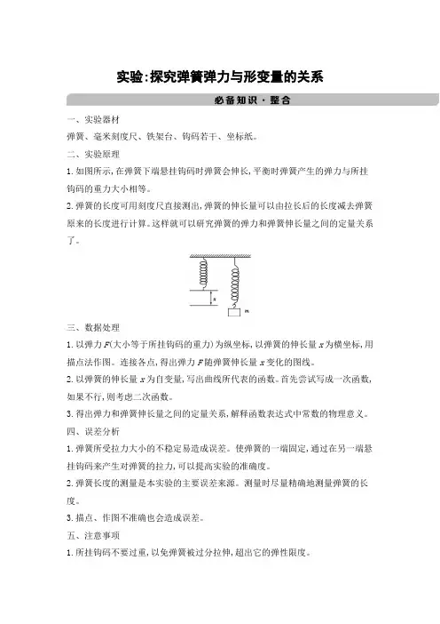 2022版高考物理(江苏版)总复习文档-实验_探究弹簧弹力与形变量的关系-含答案