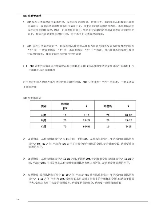 ABC分类管理法