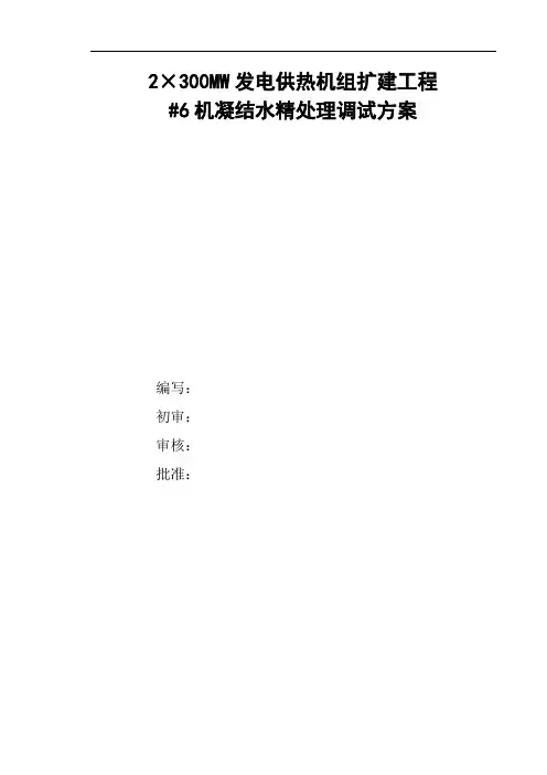 4-化学精处理调试方案