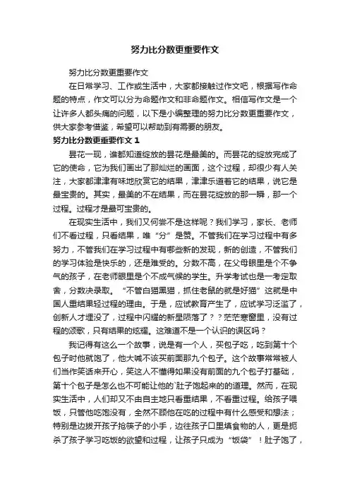 努力比分数更重要作文