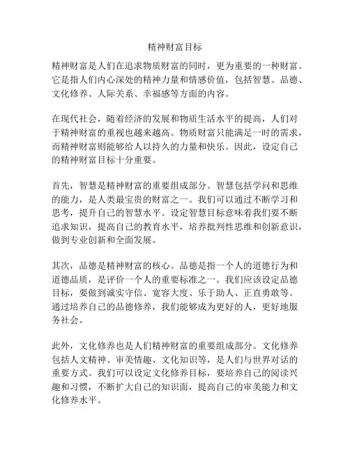 精神财富目标