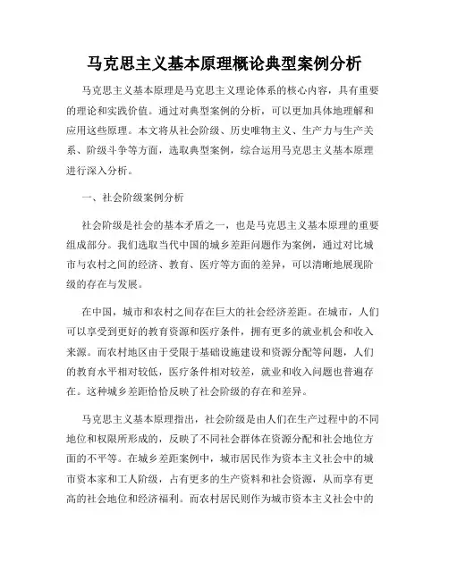 马克思主义基本原理概论典型案例分析