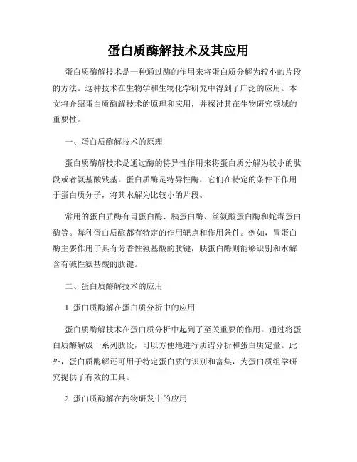 蛋白质酶解技术及其应用