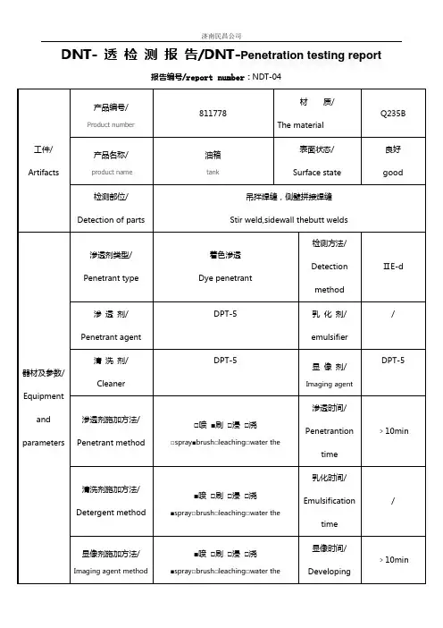 PT检测-报告