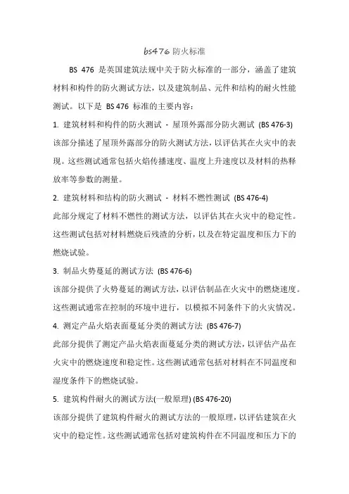 bs476防火标准