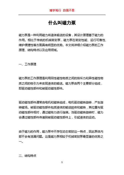 什么叫磁力泵