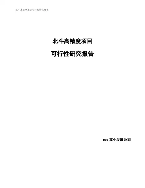 北斗高精度项目可行性研究报告