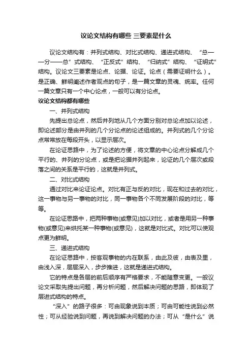 议论文结构有哪些三要素是什么