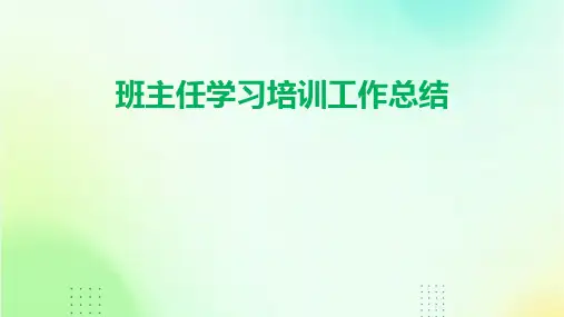 班主任学习培训工作总结PPT