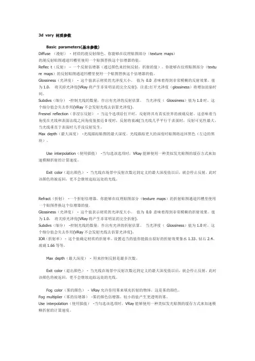 3d vary 材质参数