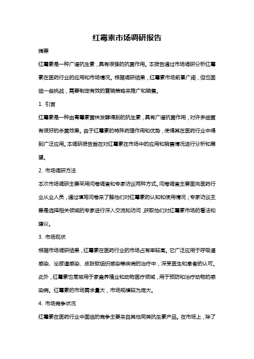 红霉素市场调研报告