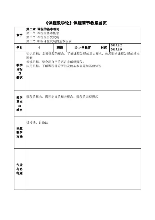 课程教学论第二章