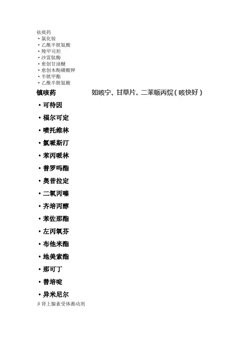 呼吸系统药物
