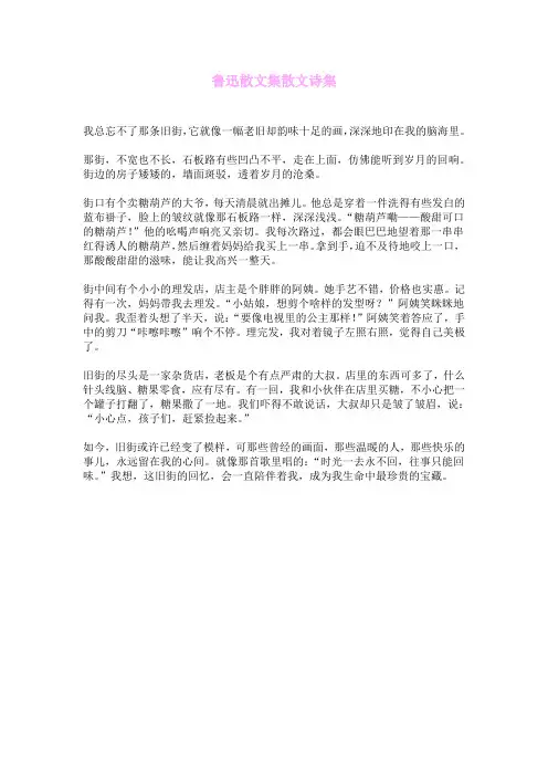 鲁迅散文集散文诗集