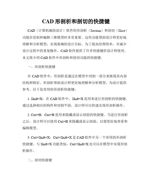 CAD形剖析和剖切的快捷键