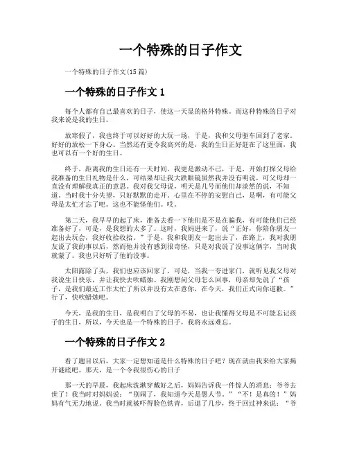 一个特殊的日子作文