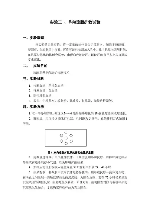 单向琼脂扩散试验.