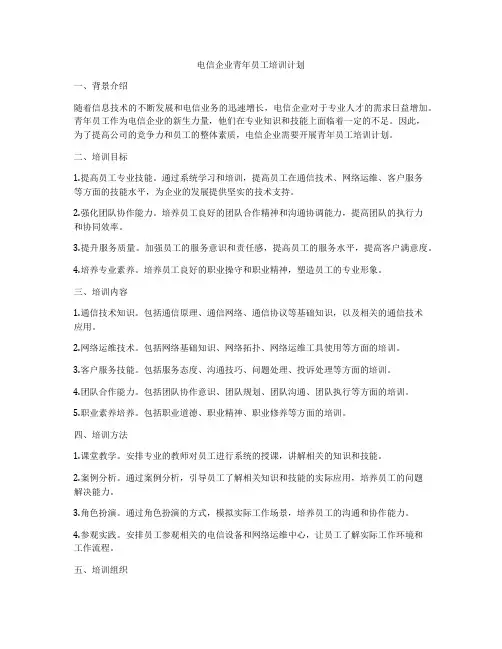 电信企业青年员工培训计划