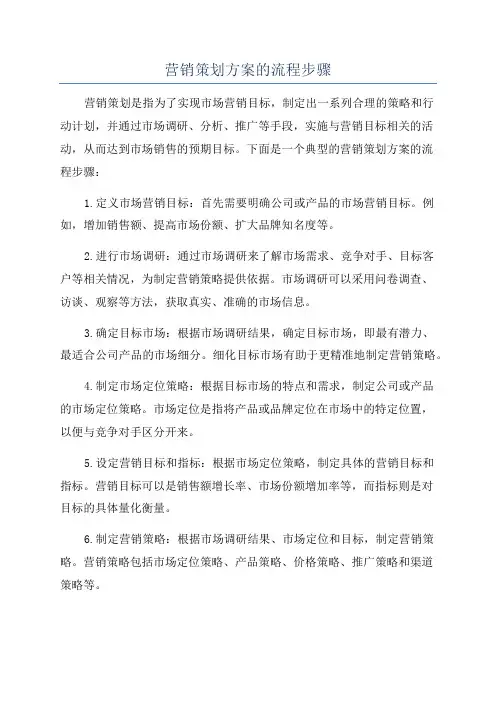 营销策划方案的流程步骤
