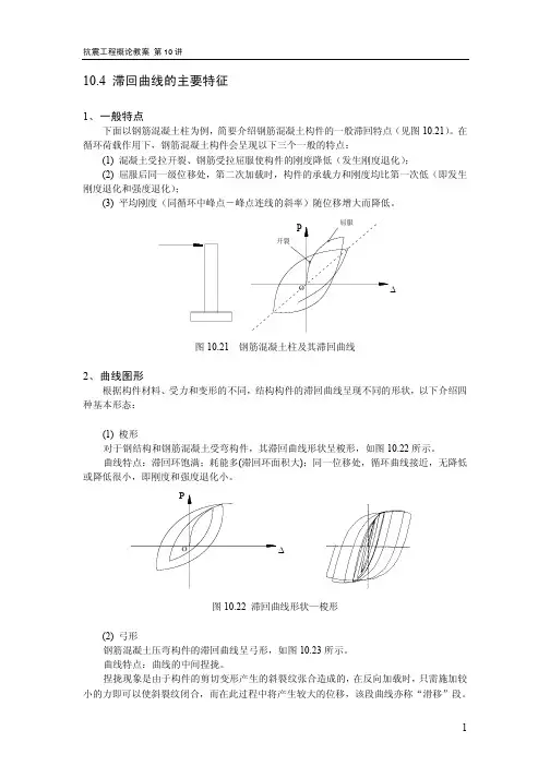 104 滞回曲线的主要特征