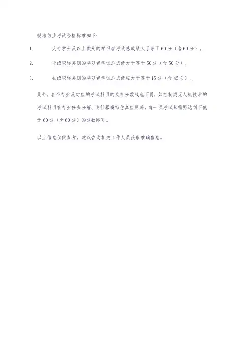 规培结业考试合格标准