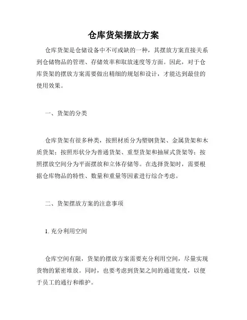 仓库货架摆放方案