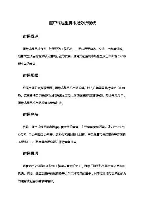 2024年履带式起重机市场分析现状