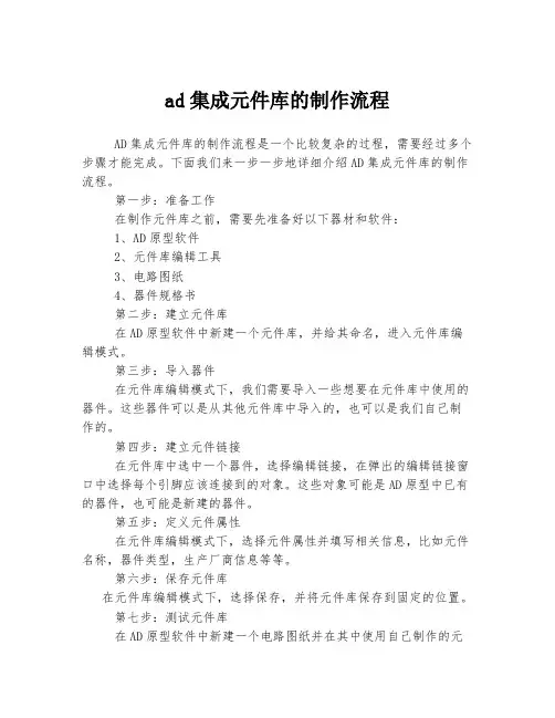 ad集成元件库的制作流程