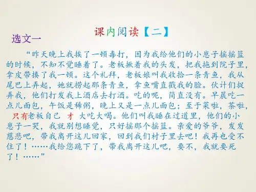 六年级下册语文期末复习专项课件课内阅读【二】∣人教新课标 (共16张PPT)