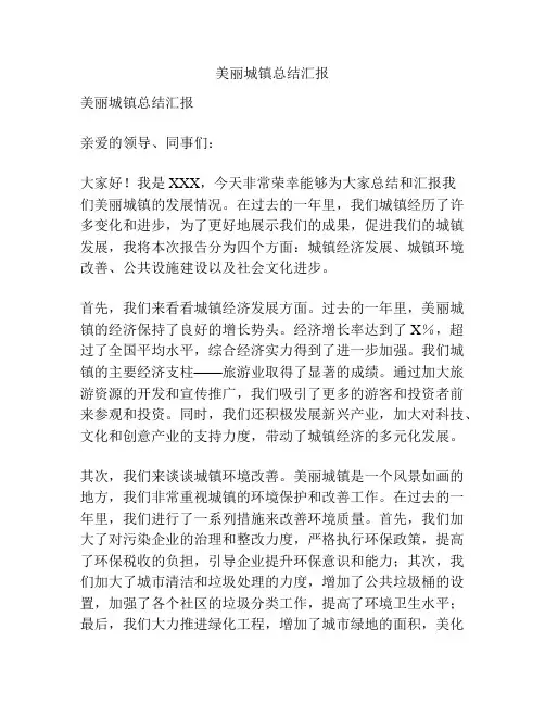 美丽城镇总结汇报