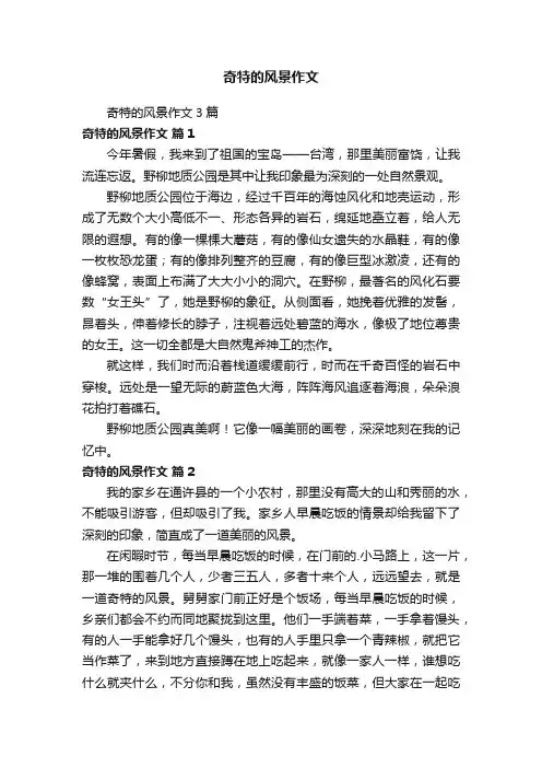 奇特的风景作文