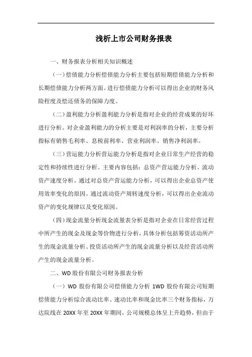 浅析上市公司财务报表.docx