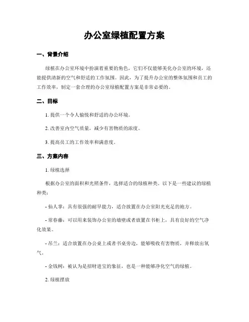 办公室绿植配置方案