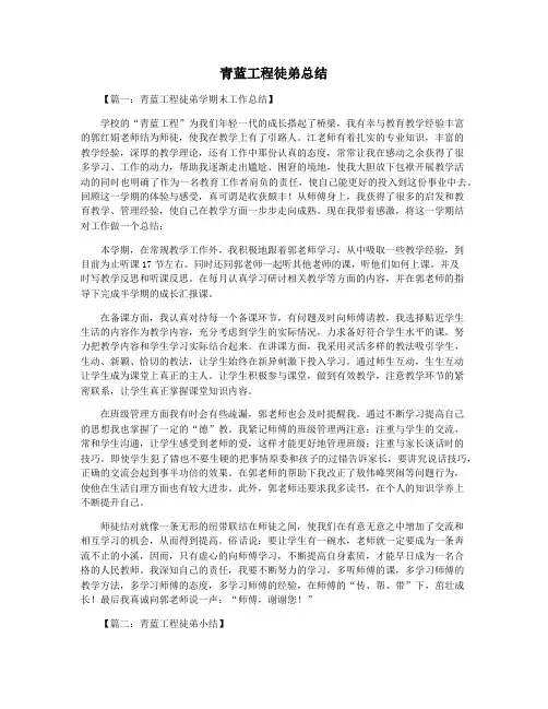 青蓝工程徒弟总结