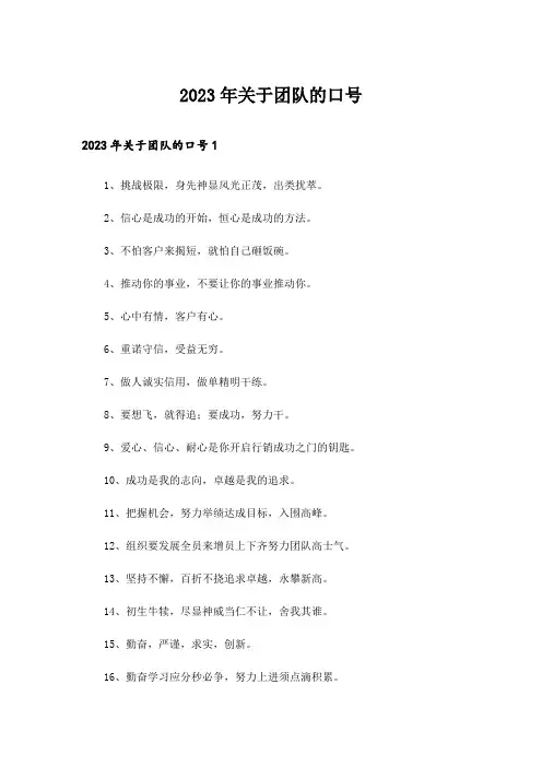 2023年关于团队的口号_2