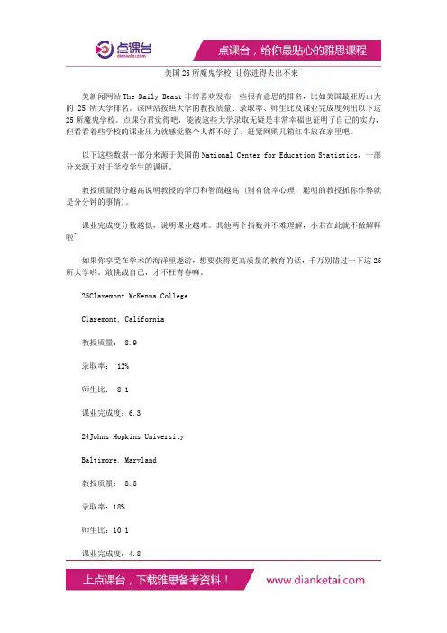 美国25所魔鬼学校让你进得去出不来