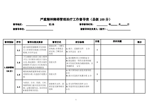 严重精神障碍考核督导细则