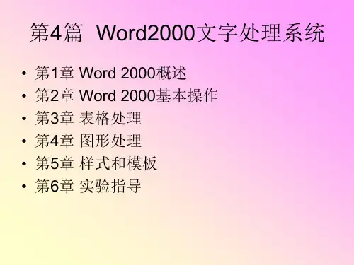 第三篇文字处理软件Word2000