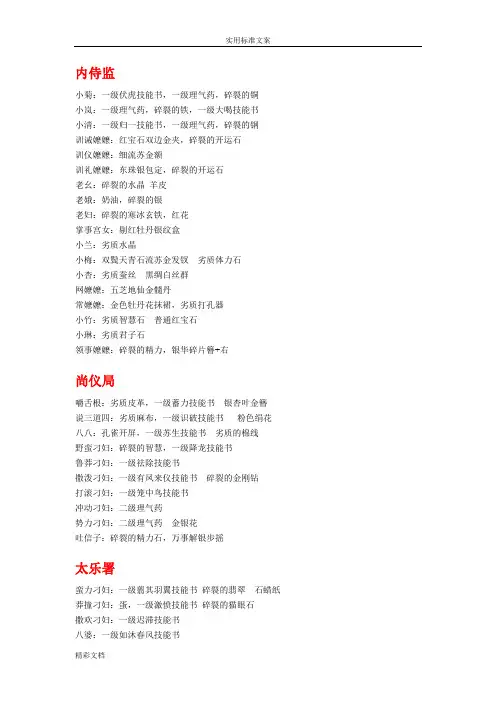 新区掉落表