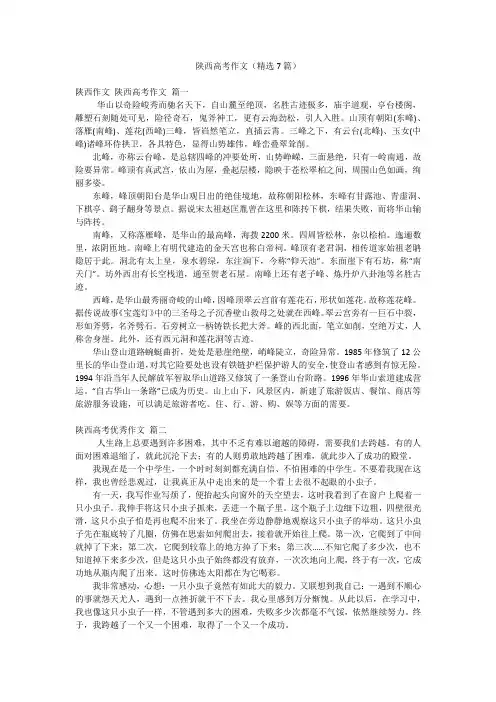 陕西高考作文(精选7篇)