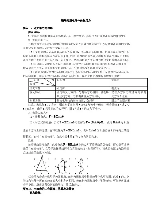 高中物理安培力专题讲解