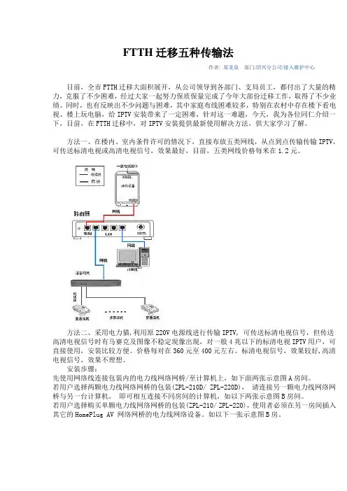 FTTH迁移五种传输法